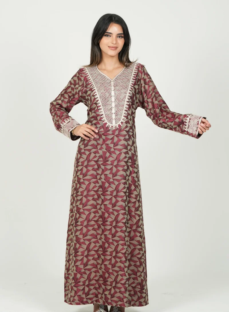 AL BENT AL SHARQIEH women printed jalabiya dress