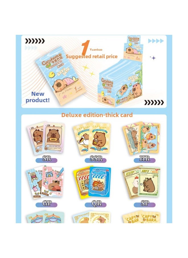 Kayou Wen Chuang Kapibalaka Card Collection Card Capybara Happy Time Internet Celebrity Capybara Peripheral Thick Card-Color:1 Yuan Pony Card 32 Packs/box—full Flash Card  - Image 3