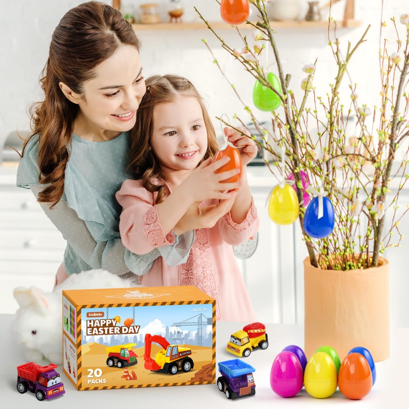 ZenBombs Easter Eggs with Toys Inside-20 PCS Colorful Plastic Easter Eggs Filled with Toy Vehicles for Kids-Surprise Egg for Easter Egg Hunt, Basket Stuffers and Birthday Party Favors - Image 5