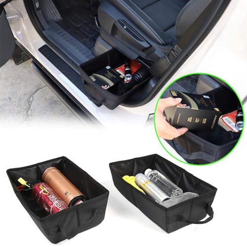 Tumukiw Compatible with Ineos Grenadier 2020-2024 Under Seat Storage Tray, Oxford Cloth Driver Passenger Underseat Hidden Organizer Tool Box Organizer with Anti-slip and Handle (2PCS, Black) - Image 3