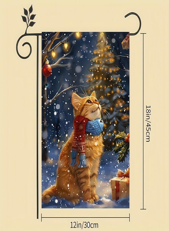 BlissYard Winter Kitten Garden Flag 12x18 Inch Polyester Vibrant Outdoor Yard Decoration Double Sided Winter House Home Garden Flag - Image 4