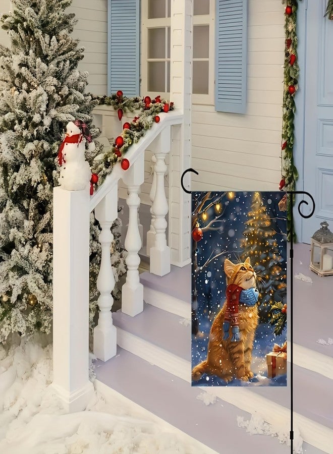 BlissYard Winter Kitten Garden Flag 12x18 Inch Polyester Vibrant Outdoor Yard Decoration Double Sided Winter House Home Garden Flag - Image 5