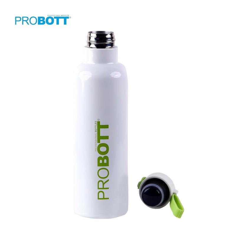 PROBOTT Probott Bang 600 ml Thermosteel Vacuum Insulated Double Walled Flask, Stainless Steel Water Bottle, White | Screw Cap | Hot and Cold | Leakproof | Water, Tea, Coffee, Gym, College, Office, Travel  - Image 2