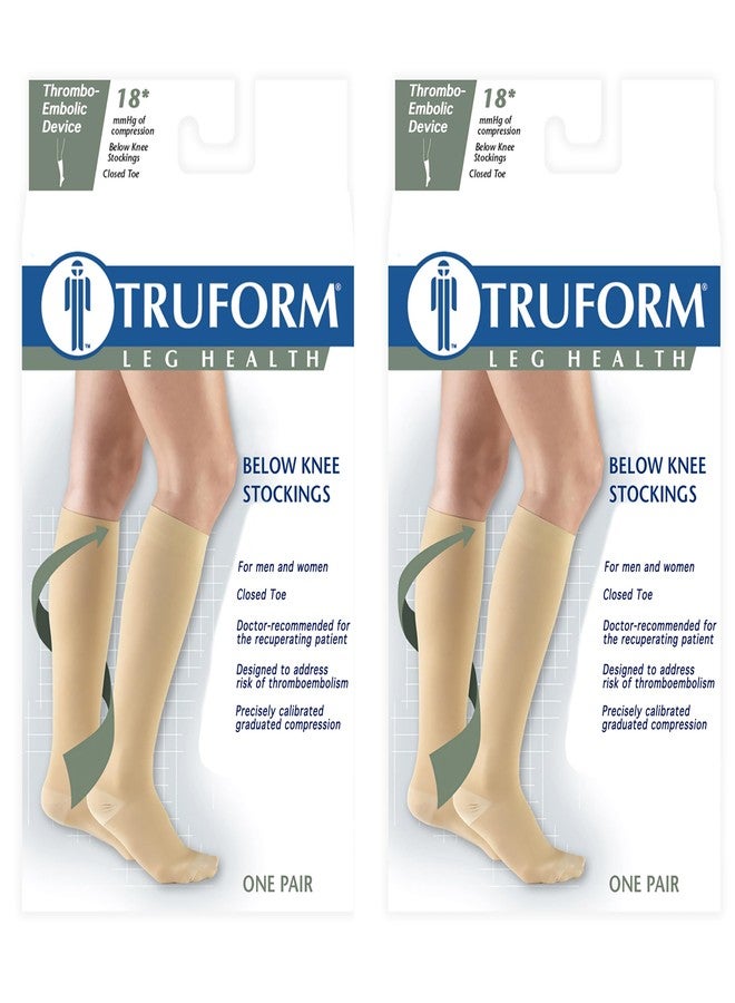 Truform Surgical Stockings, 18 mmHg Compression for Men and Women, Knee High Length, Closed Toe, Black, 2X-Large (Pack of 2) - Image 3