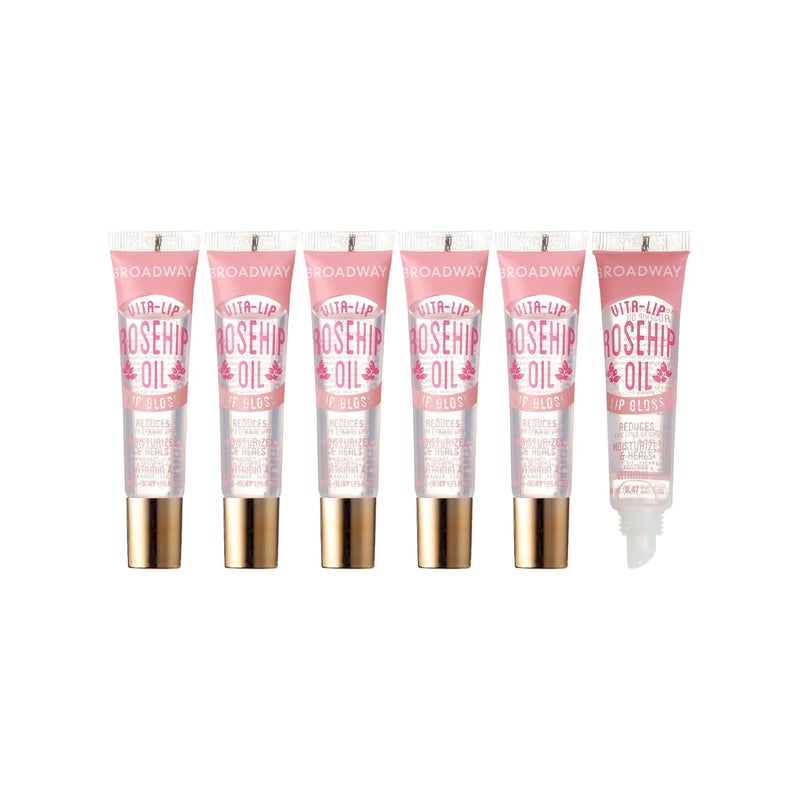 Ruby Kisses Broadway VitaLip Clear Lip Gloss Rosehip Oil 6 Pack UltraHydrating  Soothing Formula with Vitamin Oils HighShine NonSticky Finish Healing Glossy Lip Balm With Vitamin A