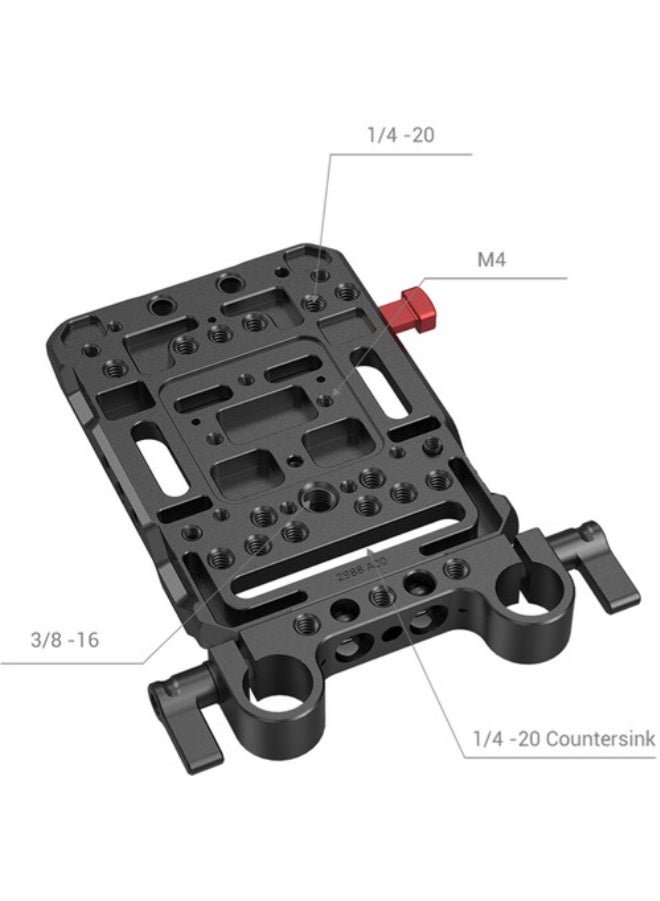 SmallRig V-Lock Battery Plate with 15mm LWS Rod Clamp - Image 4