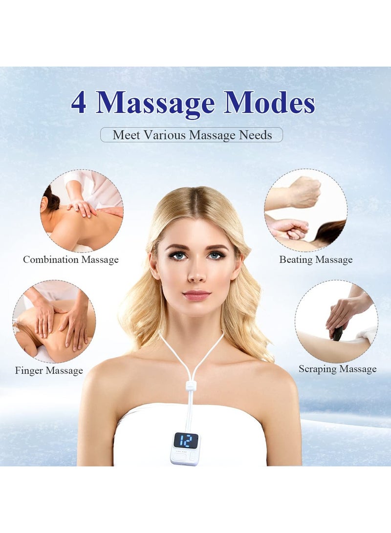 Zikra Suntown Smart Neck Massager, Hanging Necklace Massager, Portable Massager Shoulder Relieve Cervical Spondylosis USB Charging for Travel Office 3 Temperature 4 Modes 15 Levels - Image 3