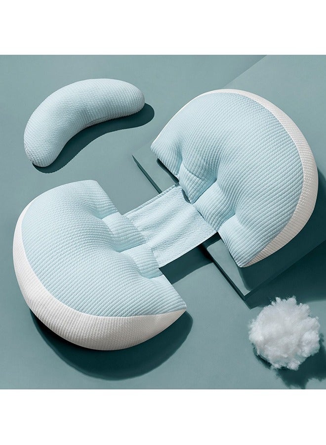 KYD PPregnancy Pillows for Sleeping, Soft Pregnancy Pillow Side Sleeper with Detachable and Adjustable Pillow Cover, Maternity Body Pillow for Pregnancy Belly/Back Support- Blue - Image 1