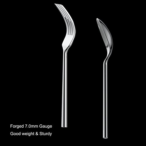 Alata Potter 20-Piece Forged Silverware Set Stainless Steel Flatware Set Cutlery Set,Service for 4,Mirror Finish,Dishwasher Safe - Image 2