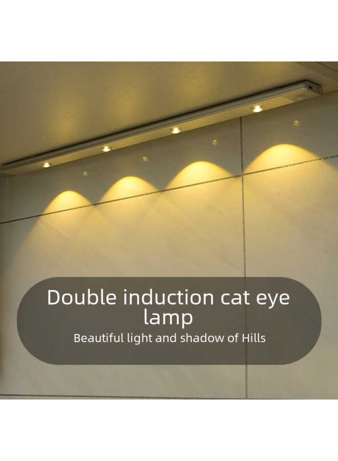 Loquat Black Remote Control Cat's Eye Wave Led Strip Lights Rechargeable Cabinet Showcase Intelligent Body Induction Lights-Light Source Power:0.42W-4W-Light Color:60cm Black - Image 3