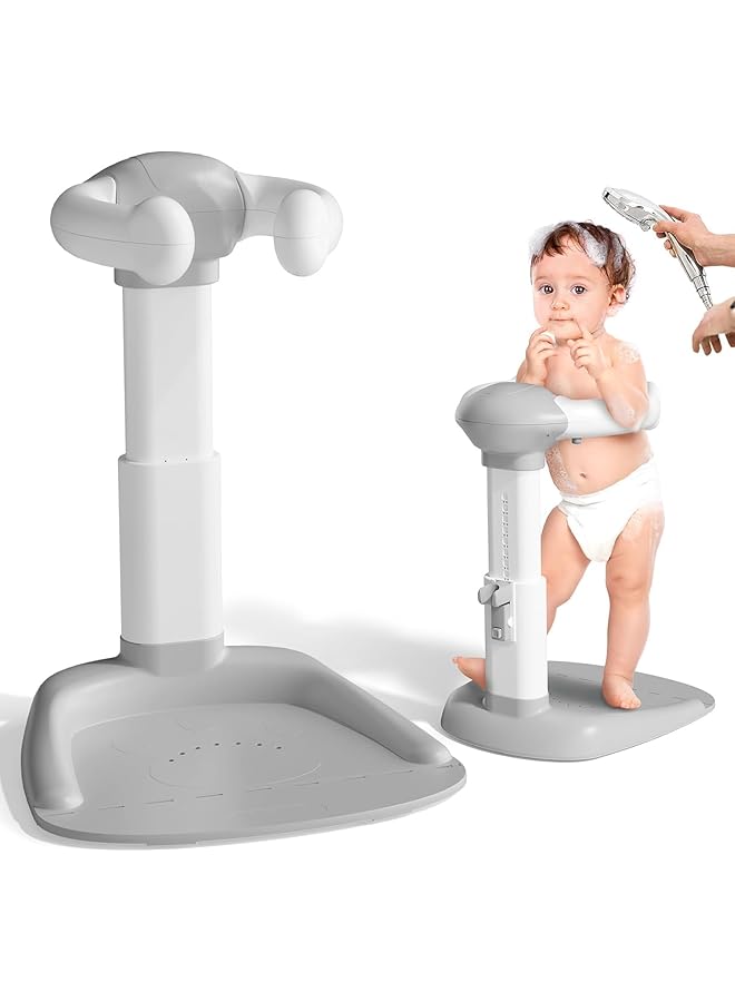 LBMT Baby Shower Stand Support Adjustable Shower Stand Support With Anti Slip Base Bath Helper For Infants & Toddlers (8 36 Months) Smart Water Flow Hug Tower Design Ideal Gift For New Parents - Image 1