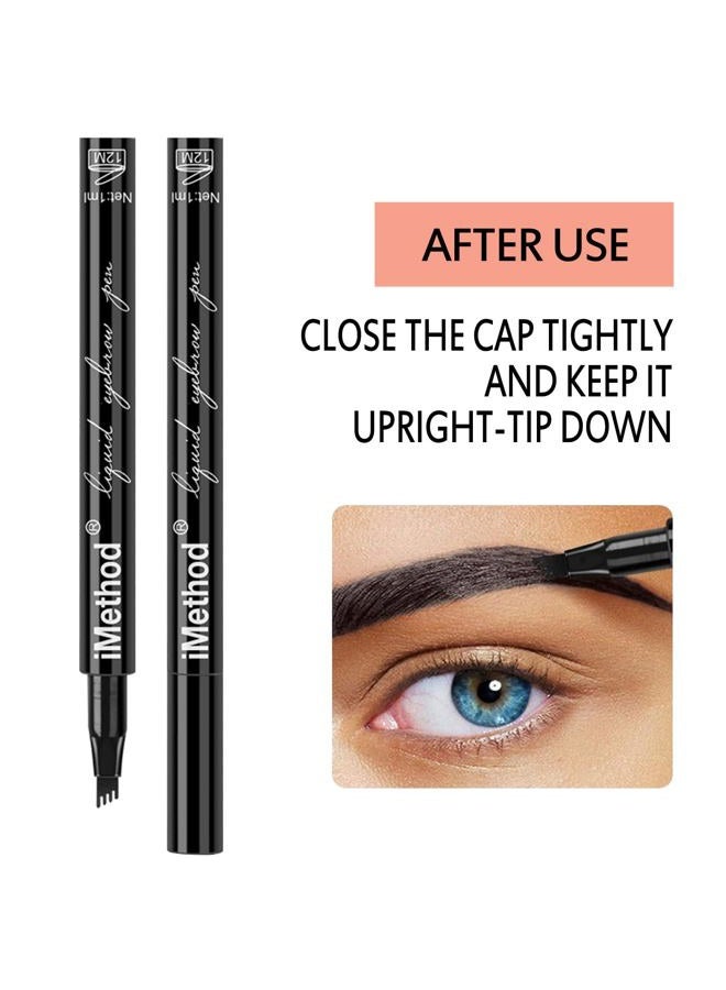 iMethod Eyebrow Tattoo Pen - Microblading Eyebrow Pencil with a Micro-Fork Tip Applicator Creates Natural Looking Brows Effortlessly and Stays on All Day, Light Brown - Image 5