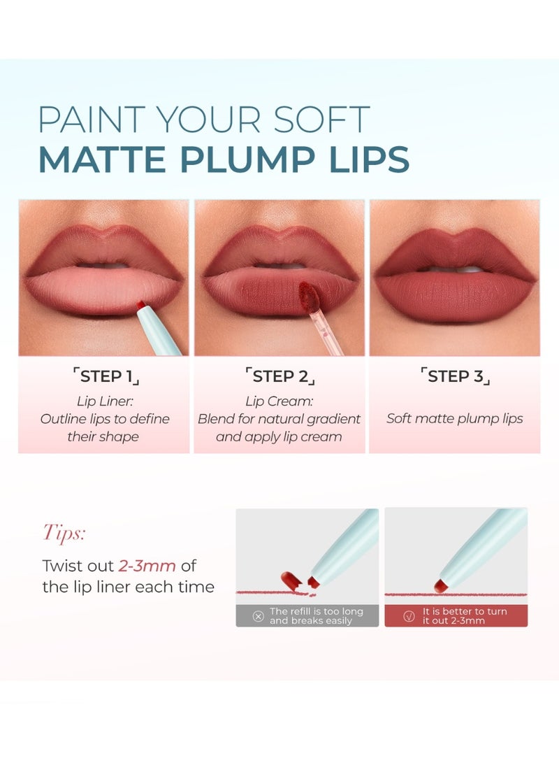 SACE LADY 2-in-1 Lip Cream Booster – 06 Smoky Berry – Lip Liner + Lip Cream with Soft Matte Blurred Finish - Image 4