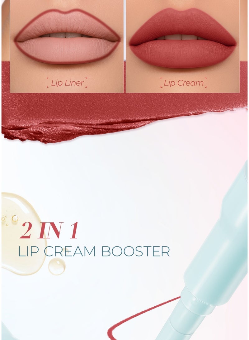 SACE LADY 2-in-1 Lip Cream Booster – 06 Smoky Berry – Lip Liner + Lip Cream with Soft Matte Blurred Finish - Image 2