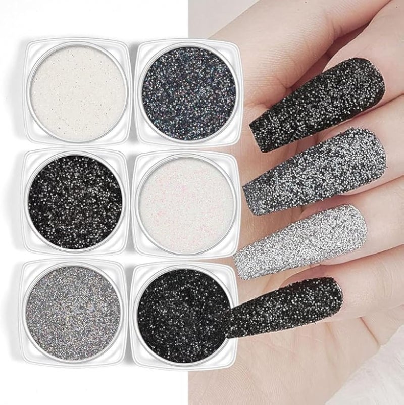 12 box Nail Glitter Powder Dust Sugar Powder, Superfine French Nail Sugar Glitter Iridescent Candy Coat Nails Sweater Design Manicure Decorations DIY Crafts