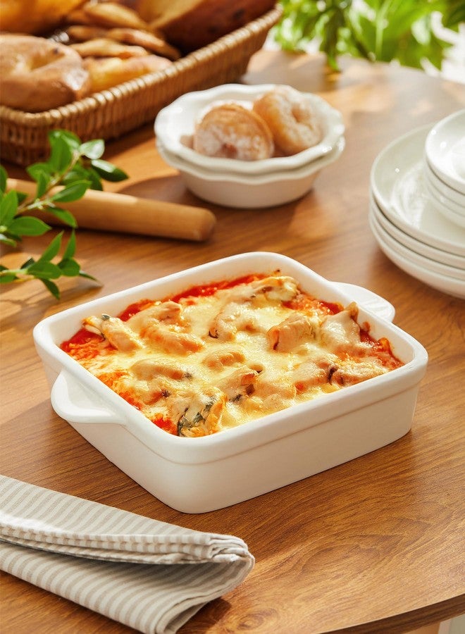 Sweese 8x8 inch Square Porcelain Baking Dish with Double Handles - Non-Stick Oven Casserole Pan for Brownie, Lasagna, Roasting - Great for Serving or Cooking - Image 3