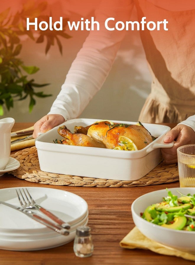 Sweese 8x8 inch Square Porcelain Baking Dish with Double Handles - Non-Stick Oven Casserole Pan for Brownie, Lasagna, Roasting - Great for Serving or Cooking - Image 5