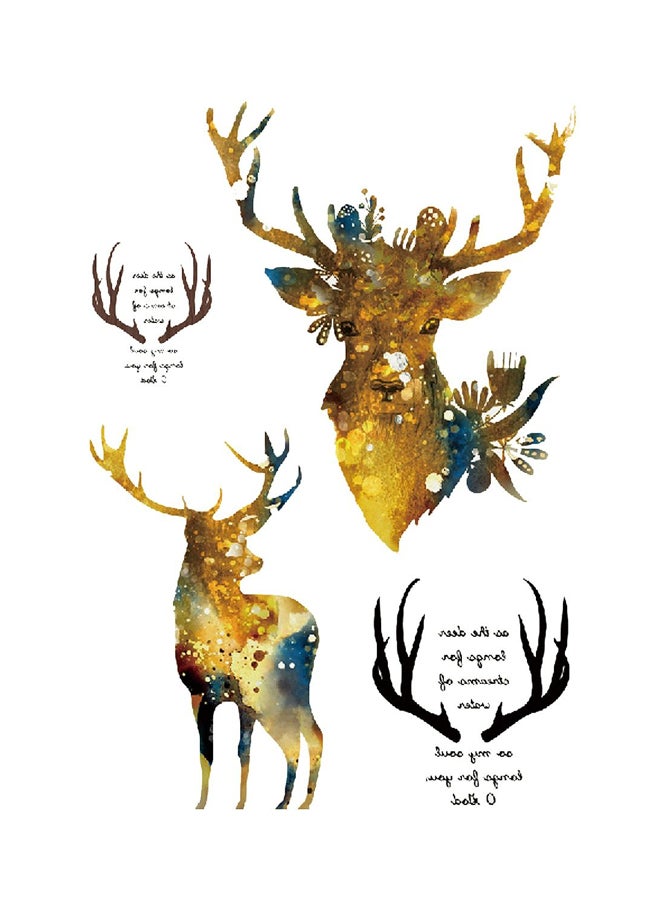 Wenshentie Harry Potter Stag Patronus Pattern Tattoo Multicolour