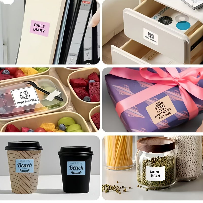 7 Rolls 40x30mm Tear Resistant Label Paper Blank Labels for Portable Printers Multicolor Business Labels - Image 5