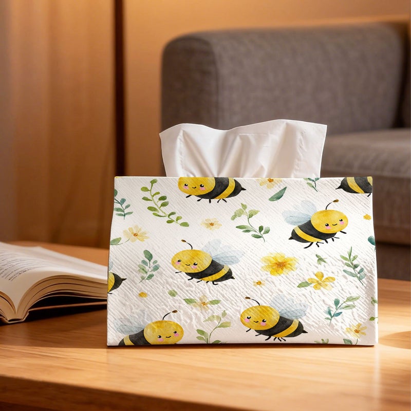 Cute Little Bee Fabric Tissue Box Model A Bedroom Living Room Car Desk Storage Holder - Image 2