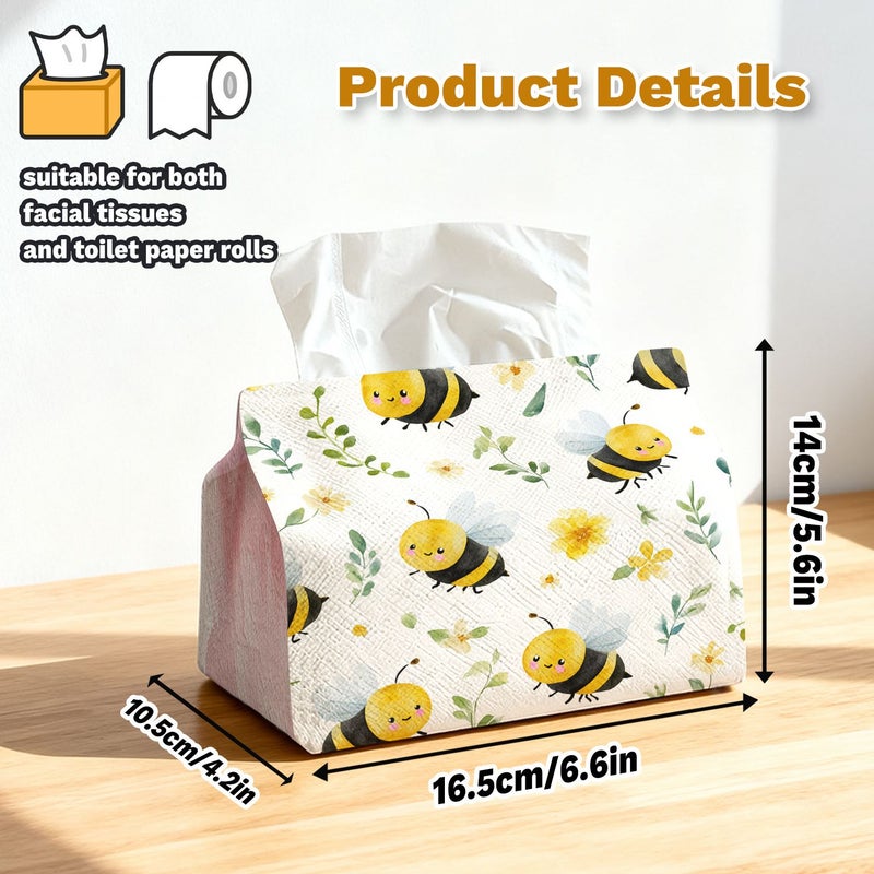 Cute Little Bee Fabric Tissue Box Model A Bedroom Living Room Car Desk Storage Holder - Image 3