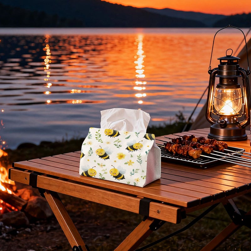 Cute Little Bee Fabric Tissue Box Model A Bedroom Living Room Car Desk Storage Holder - Image 5