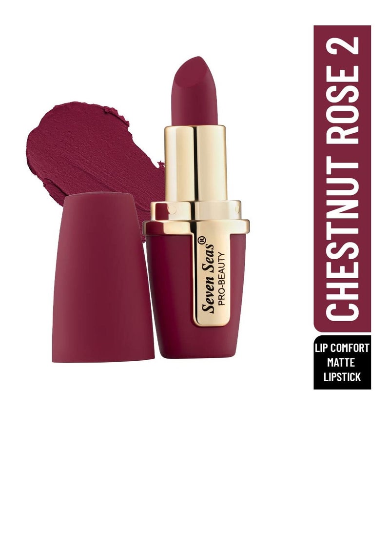 Seven Seas Seven Seas Lip Comfort Velvet Finish Matte Lipstick Long Lasting Smooth Application fsun proTransferproof and Smudge Proof  Highly Pigemented Lipstick for Women  Chestnut Rose 2  - Image 2
