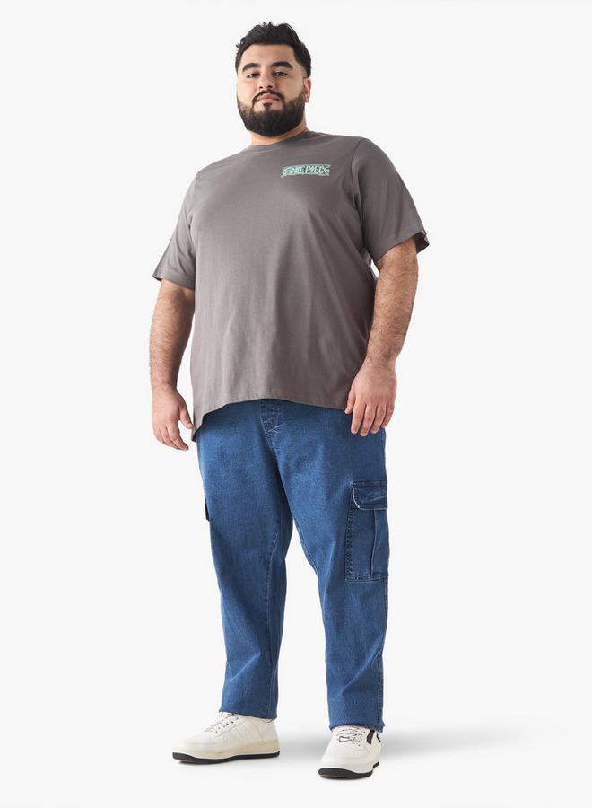 سبلاش فيڤ تيشيرت مقاس كبير بطبعة أنمي ورقبة دائرية - Image 2