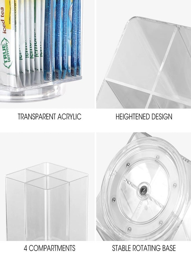 AIEVE Drink Packet Organizer, Lazy Susan Organizer for Water Flavor Packets, Drink Mix Rotating Turntable Sugar Packet Holder Container for Pantry Organizers and Storage, Square - Image 5