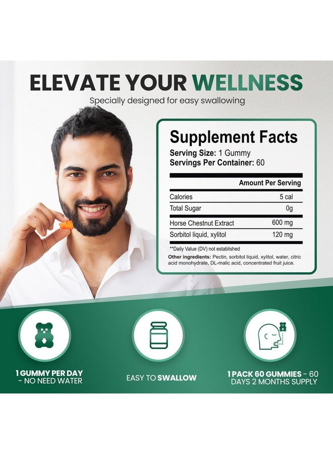 VAITE Horse Chestnut Extract Supplement, Vein Support Blood Circulation Supplements for Varicose Veins on Legs and Circulatory Supports, Horsechestnut Seed Butchers Broom Root, Non-GMO Gluten Free - Image 3