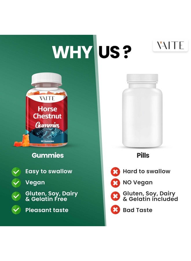 VAITE Horse Chestnut Extract Supplement, Vein Support Blood Circulation Supplements for Varicose Veins on Legs and Circulatory Supports, Horsechestnut Seed Butchers Broom Root, Non-GMO Gluten Free - Image 5