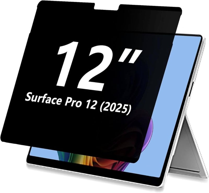 Vurtboly Privacy Screen Protector Compatible with Microsoft Surface Pro 12 2025 12inch, Anti-Spy PET Film Privacy Anti-Glare Anti Blue Light Screen Protector for Surface Pro 12 2025 - Image 1