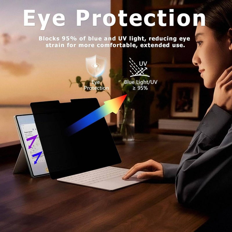 Vurtboly Privacy Screen Protector Compatible with Microsoft Surface Pro 12 2025 12inch, Anti-Spy PET Film Privacy Anti-Glare Anti Blue Light Screen Protector for Surface Pro 12 2025 - Image 3