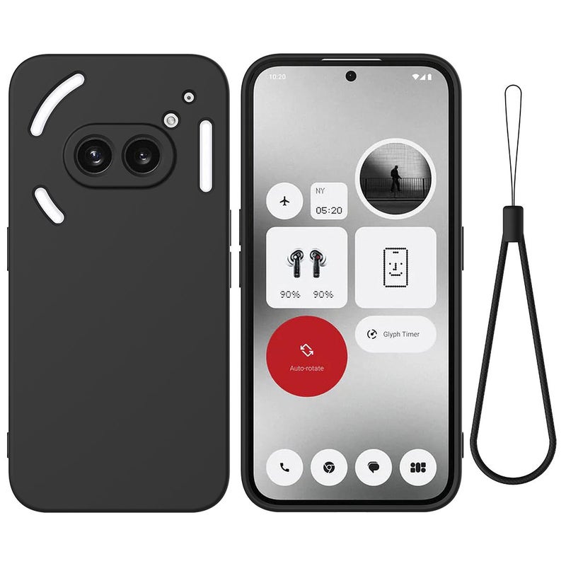 HuHa Protective Cover For Nothing Phone 2a Plus Solid Color Liquid Silicone Dropproof Full Coverage Phone Case(Black) - Image 1