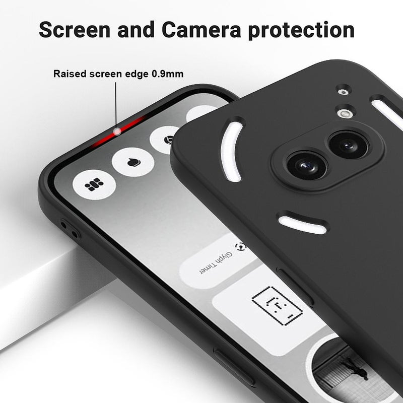 HuHa Protective Cover For Nothing Phone 2a Plus Solid Color Liquid Silicone Dropproof Full Coverage Phone Case(Black) - Image 4