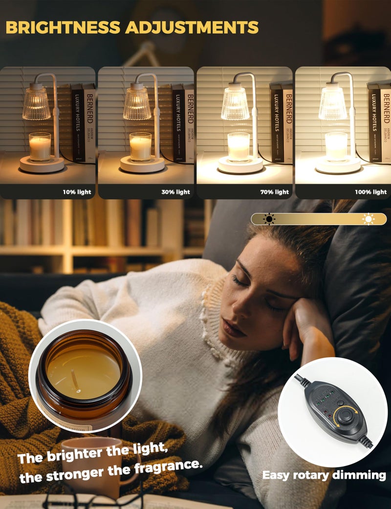 GODONLIF Candle Warmer Lamp with Timer Dimmable, Birthday Gifts for Women Mom, House Warming Gifts New Home Decor, Wax Melt Warmer for Jar Candles with 2 Bulbs - Image 3