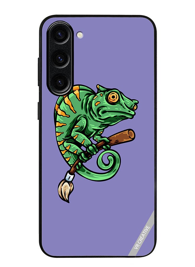 VR CREATIVE Protective Case Cover For Samsung Galaxy S23 Plus Chameleon On Broom Design Multicolour - Image 1