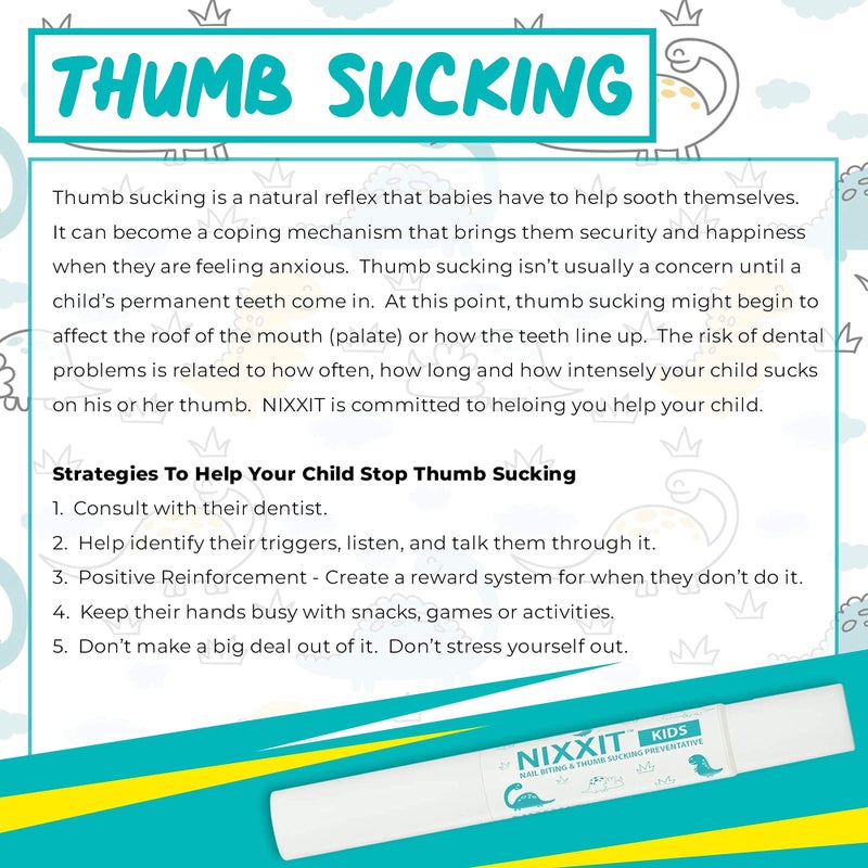 NIXXIT Nail Biting Treatment for Kids - Stop Thumb Sucking for Kids, Toddlers, Children - No Bite Nail Polish Pen - Non Glossy - Bitter Taste - Safe & Effective Solution - Paraben Free - (2 - Pack) - Image 5