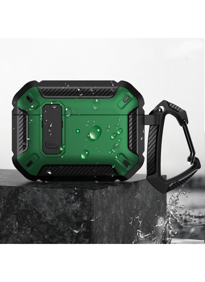 Generic - Applicable To AirPods 4 Wireless Bluetooth Headphone Set For Apple Pro2 Silicone Headphone Protective Shell 2/3 Generation With Switch-Color:Green-Applicable Model:AirPods 4 - Image 1
