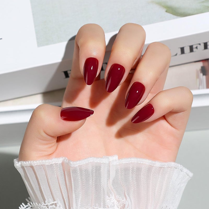 Luxbon Short Press On Nails with No UV Lamp Required & Tool Kit - French Manicure & Cat Eye & High Gloss Design, 25-30 Pieces in Multiple Sizes, Reusable False Nails 006 Land transit & shipment compatible - Image 5