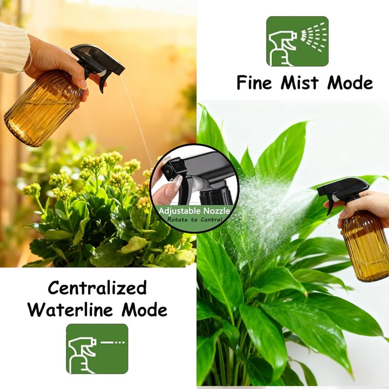 YYTSGG Glass Plant Mister Bottle, 13.5oz Refillable Water Spray Bottle with Adjustable Mist Nozzle for Indoor Flowers, Outdoor Gardening, Cleaning, Hair and Pets Care (Brown) - Image 5