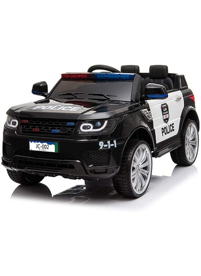 AL BADER Kids Can Sit On Children'S Electric Police Car Large Remote Control Car Rc Car Baby Double Door Double Drive Toy Car Can Ride Battery Car Ride-On Battery Car Policemen Gifts (Black)  - Image 1