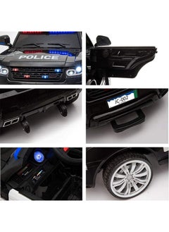 AL BADER Kids Can Sit On Children'S Electric Police Car Large Remote Control Car Rc Car Baby Double Door Double Drive Toy Car Can Ride Battery Car Ride-On Battery Car Policemen Gifts (Black)  - Image 5