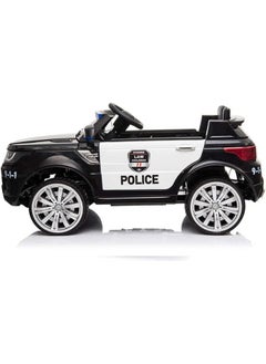 AL BADER Kids Can Sit On Children'S Electric Police Car Large Remote Control Car Rc Car Baby Double Door Double Drive Toy Car Can Ride Battery Car Ride-On Battery Car Policemen Gifts (Black)  - Image 2