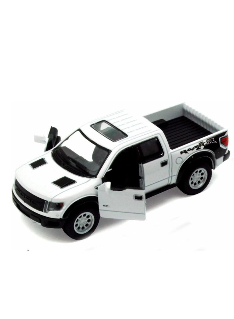 KiNSMART 2013 Ford F-150 SVT Raptor Supercrew White 1:46 Scale 5" Die Cast Metal Model Toy Truck