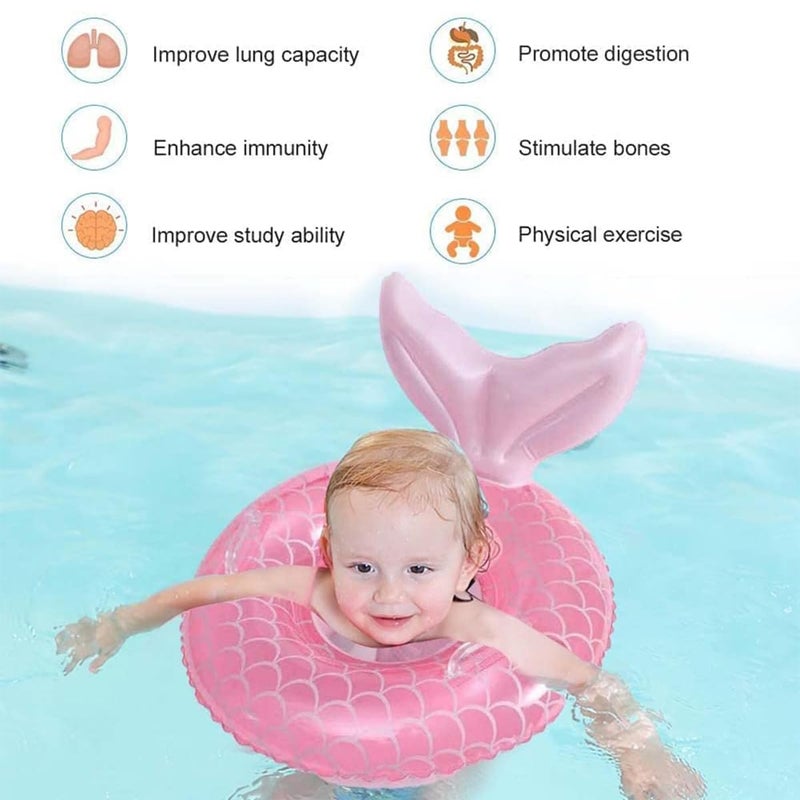 Plexaris طوق سباحة للأطفال، عوامات للأطفال في المسبح من 0-3 سنوات، عوامة مع مقعد أمان للأطفال ومقبض، ألعاب طفو - Image 4