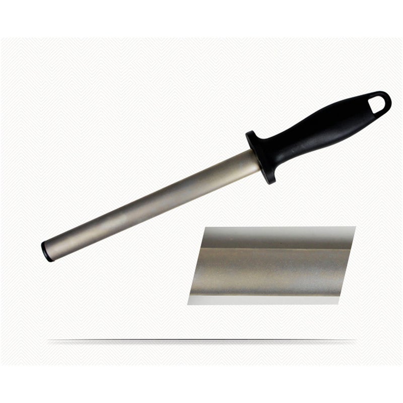 2pcs Carbon Steel Sharpener Rod Honing Steel 12 Inch Rod with Ergonomic Rubber Handle - Image 3
