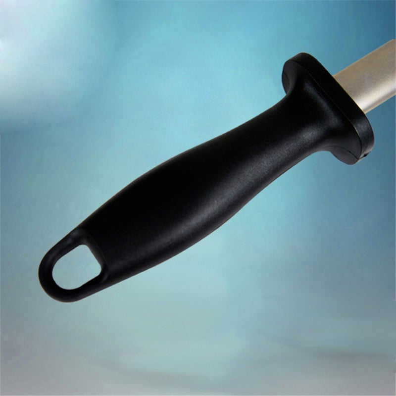 2pcs Carbon Steel Sharpener Rod Honing Steel 12 Inch Rod with Ergonomic Rubber Handle - Image 5