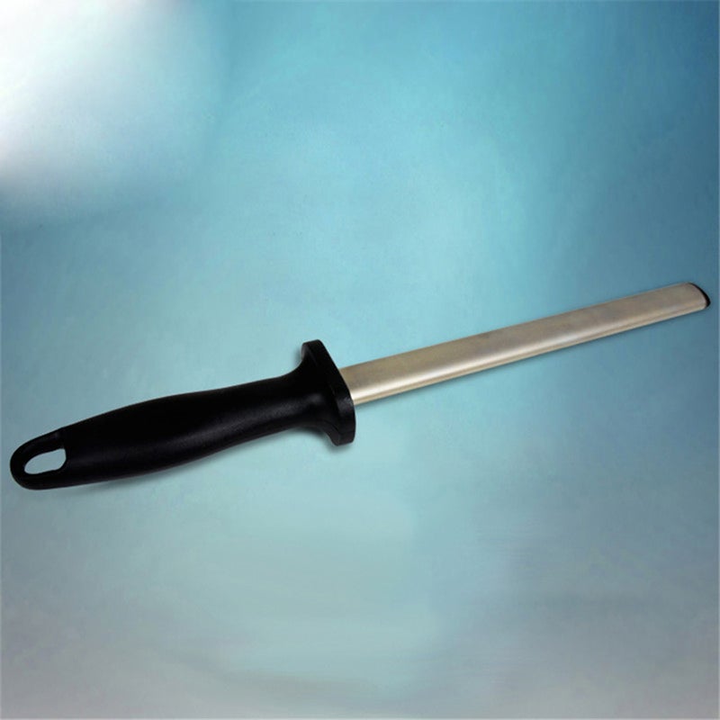 2pcs Carbon Steel Sharpener Rod Honing Steel 12 Inch Rod with Ergonomic Rubber Handle - Image 4