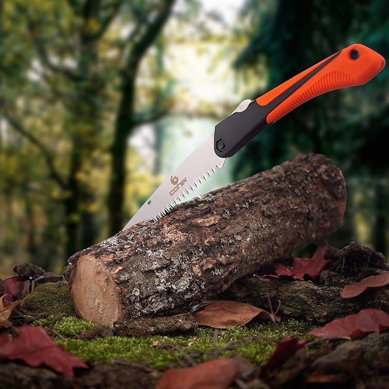 coher Folding Hand Saw for Tree Pruning, Camping, Gardening, Hunting. Cutting Wood, PVC, Bone with Ergonomic Handle Design - Image 5